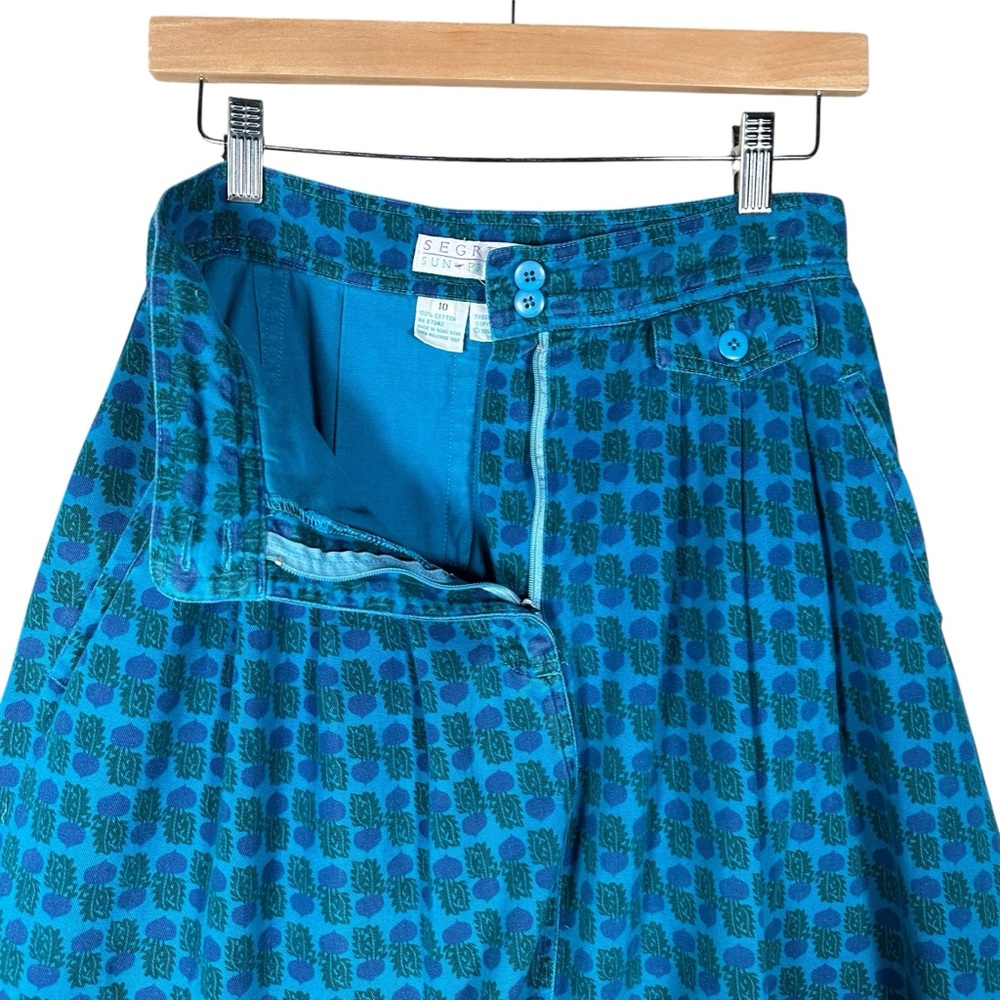 VINTAGE Beet Print Flated Cottagecore Midi Flare Skirt - Picture 8 of 10